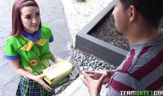 Voracious teen maid Kiley Jay is getting a nice fisting for the 1st time