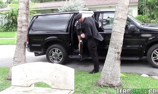 Exquisite Katalina Mills has her large soft natural hooters groped