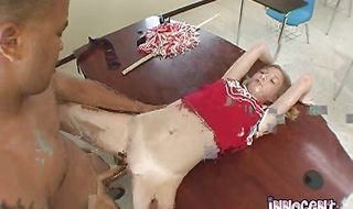 Beautiful brunette Alexa Lynn is fucking lad just for fun while he is moaning from pleasure