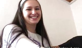 Sexually excited Yvette's freshly washed cave is ready for hard fucking