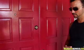 Divine young Cindi Loo is gently rubbing the biggest slim jim she has ever seen in advance of having sex