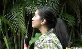 Startling latin Ayana Haze and her college allies have a nude party