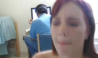 Slutty damsel fiercely sits on a hard dink