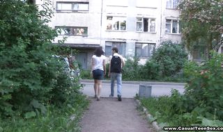 Stunning brunette girlie Kaylee is showing her hot body and sucking cock