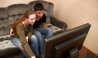 Strong bf enjoys banging intense vigorous redhead cutie